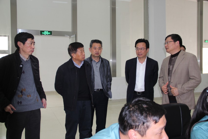 2015年4月16日下午，張家港市委書記姚林榮，市委常委、保稅區(qū)黨工委副書記、管委會副主任、金港鎮(zhèn)黨委書記卞東方等領導來華昌化工，就公司新項目進行調研。朱郁健、路江、胡波等領導陪同姚書記一行參觀了氣化主控室和多元醇主控室。